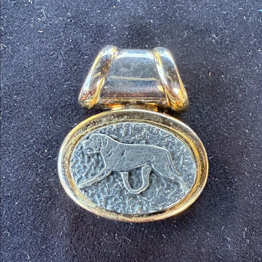 Gold and Silver Mastiff Pendant